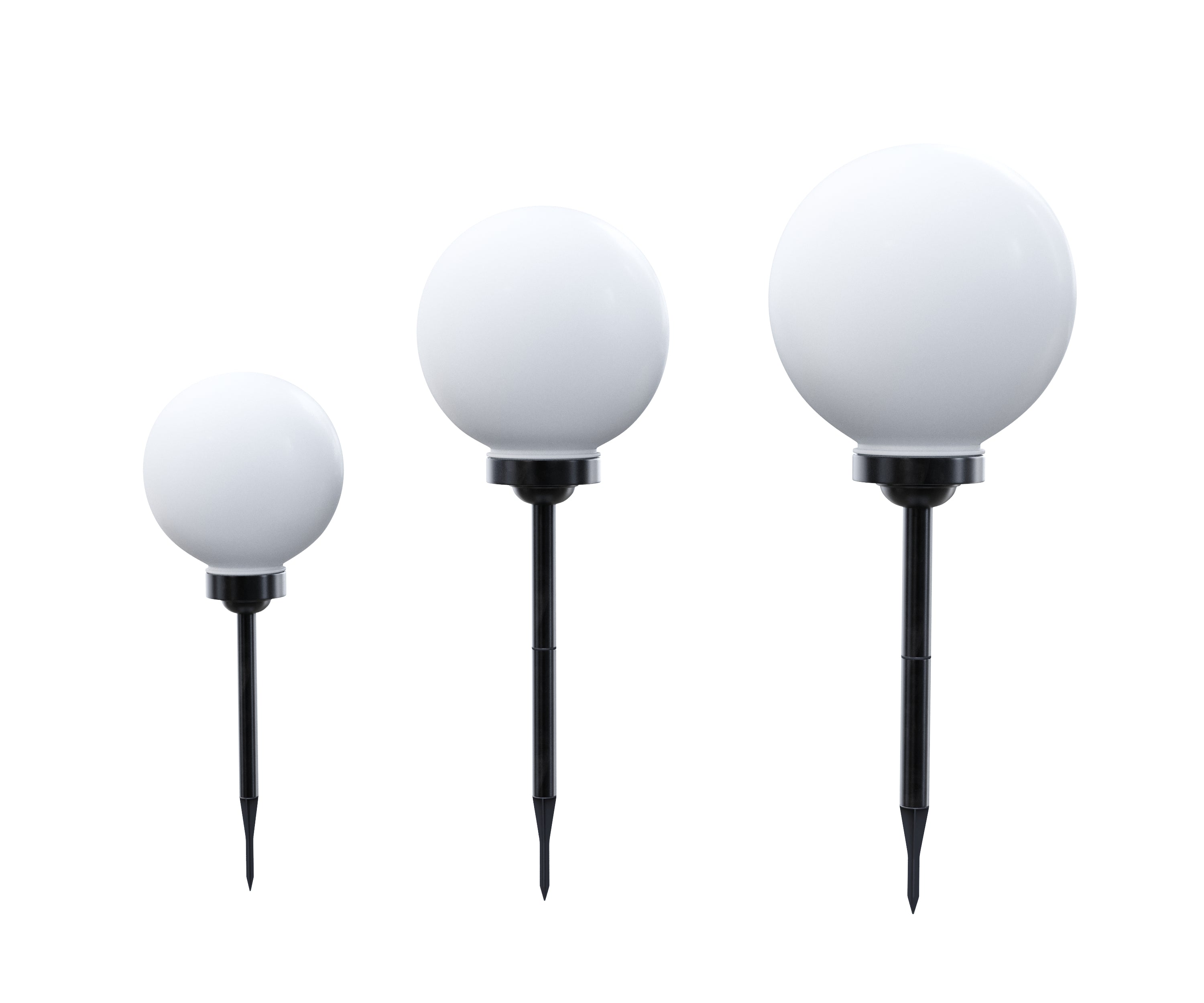 LED Solarlampe rund Isolde Set 3-teilig 20 / 25 / 30 cm