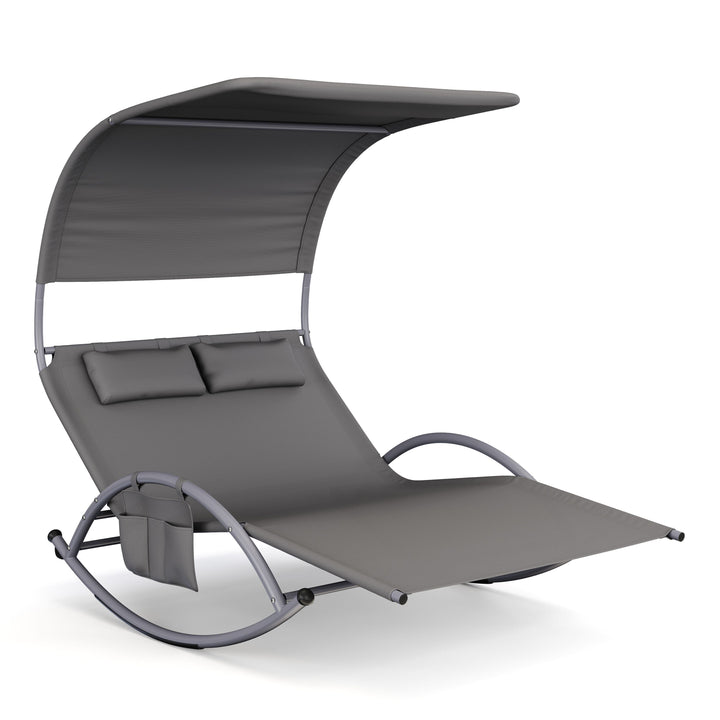 Sonnenliege für 2 Personen mit Dach