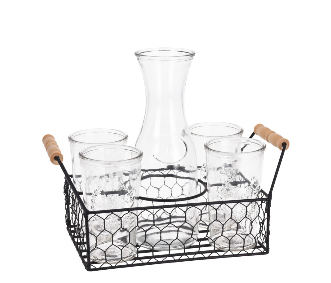 Trinkglas Set mit Krug und Karaffe