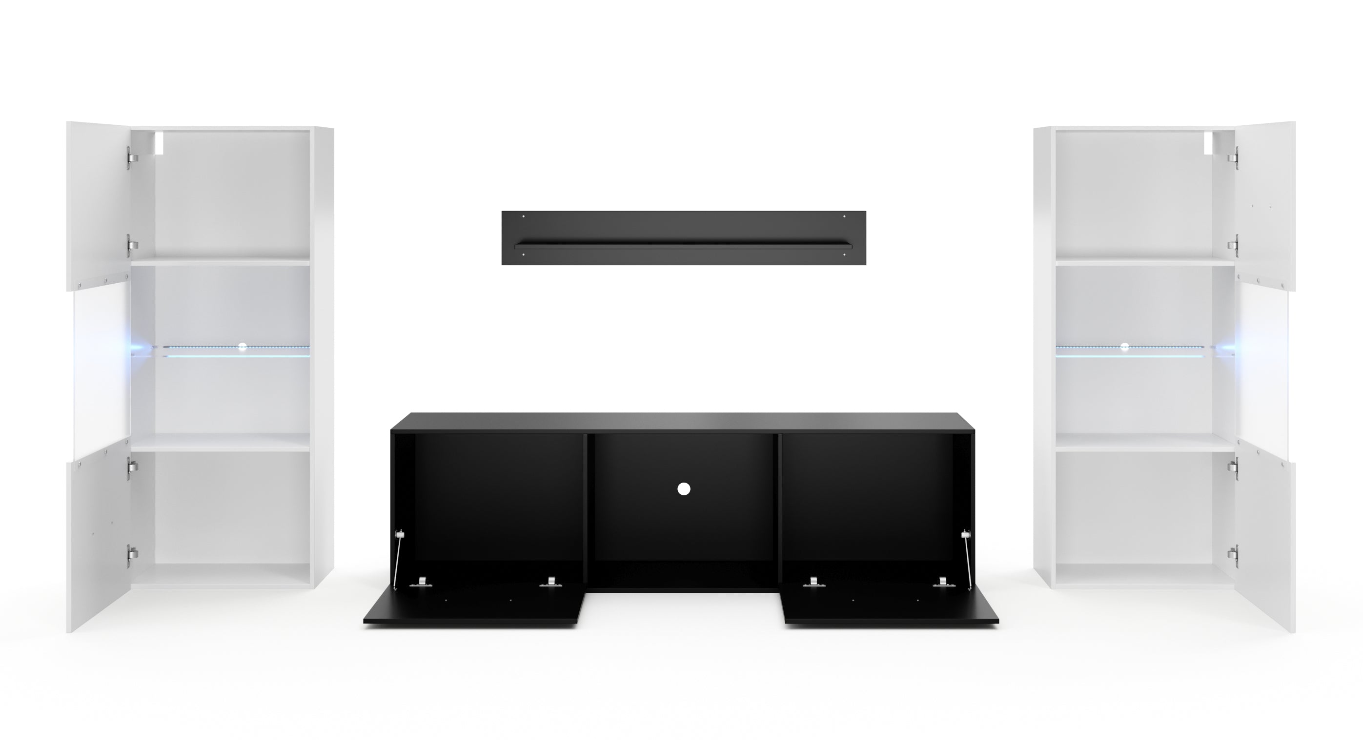 Wohnwand Christopher weiss hochglanz