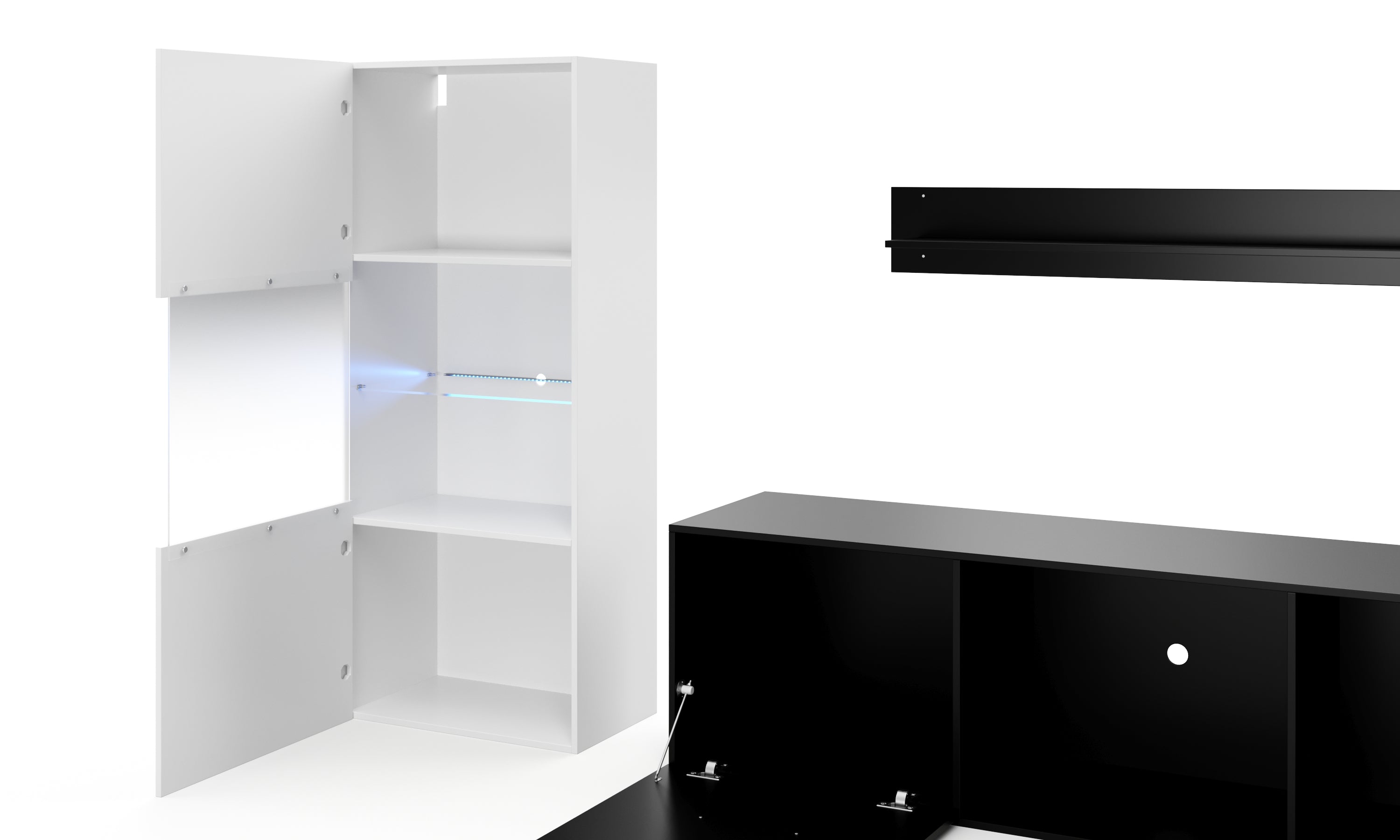 Wohnwand Christopher weiss hochglanz